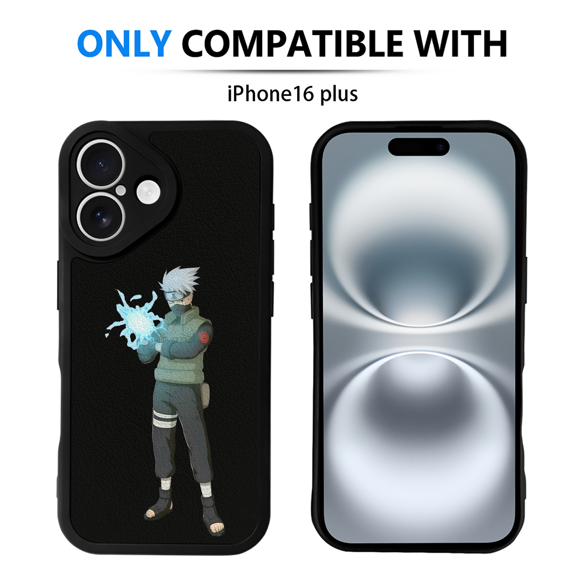 （画像用） NARUTO -ナルト- はたけ カカシ Hatake Kakashi 【iPhone 16シリーズ対応】シリコンスマホケース（レザー調） 材質：シリコン